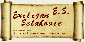 Emilijan Selaković vizit kartica